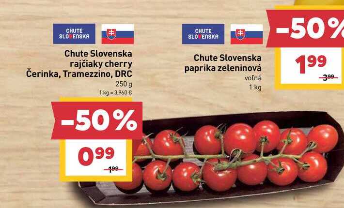 Chute Slovenska rajčiaky cherry Čerinka, Tramezzino, DRC 250 g 