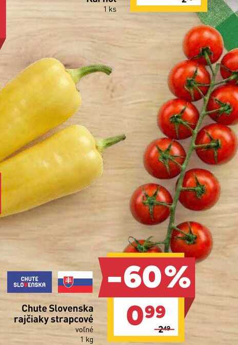 Chute Slovenska rajčiaky strapcové voľné 1 kg 