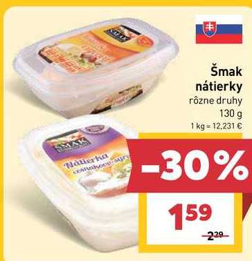 Šmak nátierky rôzne druhy 130 g