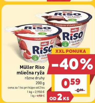 Müller Riso mliečna ryža rôzne druhy 200 g