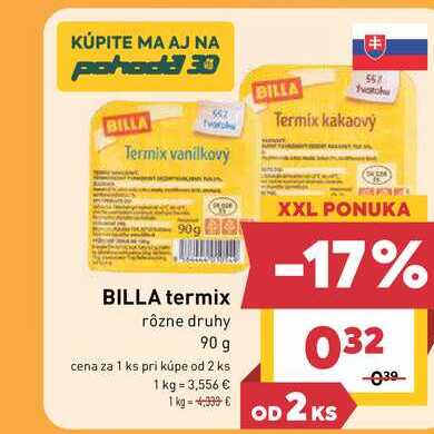 BILLA termix rôzne druhy 90 g