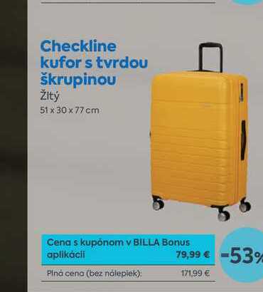 Checkline kufor s tvrdou škrupinou žitý 51 x 30 x 77 cm