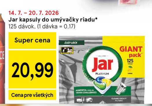 Jar kapsuly do automatickej umývačky 125 ks