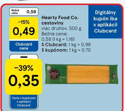 Hearty Food Co. cestoviny viac druhov, 500 g