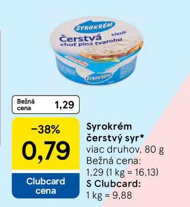Syrokrém čerstvý syr 80 g