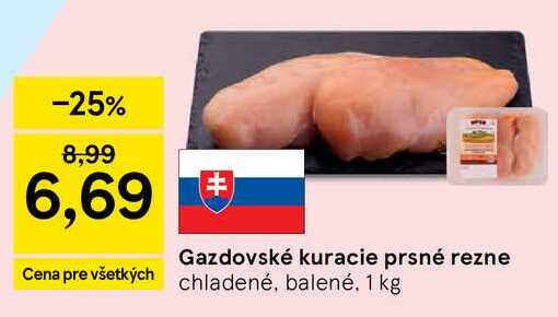 Gazdovské kuracie prsné rezne chladené, balené 1 kg 