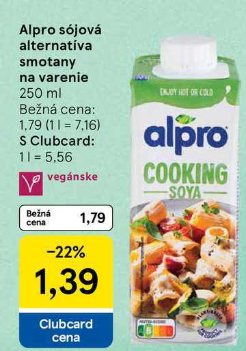 Alpro sójová alternatíva smotany na varenie 250 ml