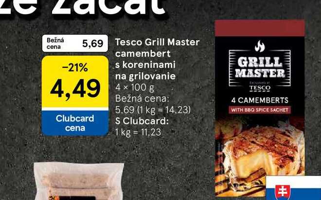 Tesco Grill Master camembert s koreninami na grilovanie 4 × 100 g