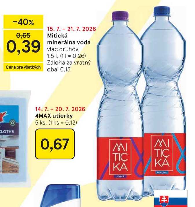 Mitická minerálna voda viac druhov 1,5l