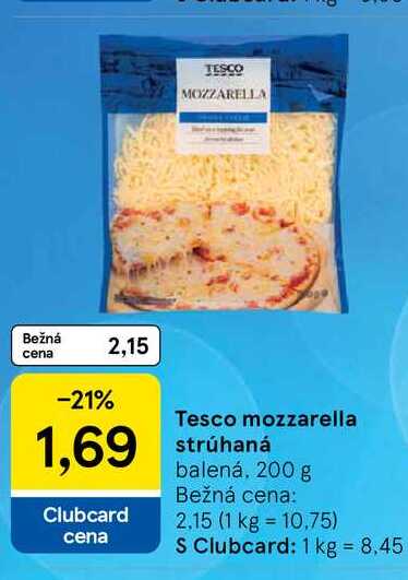 Tesco mozzarella strúhaná 200 g