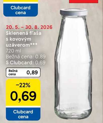 Sklenená fľaša s kovovým uzáverom 720 ml