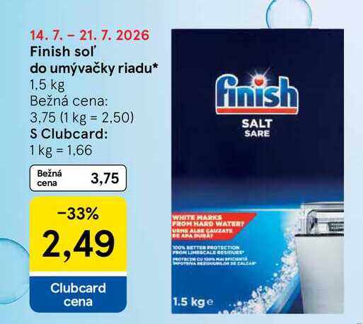 Finish sol' do umývačky riadu 1.5 kg