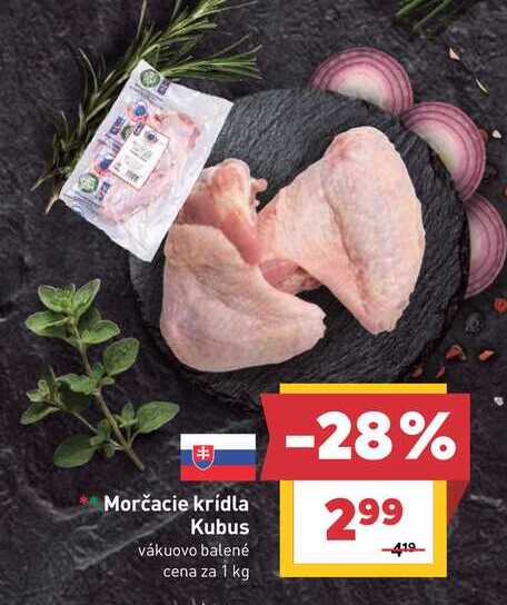 Morčacie krídla Kubus vákuovo balené cena za 1 kg