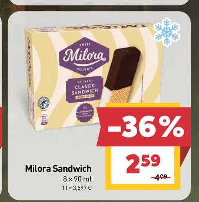 Milora Sandwich 8 x 90 ml
