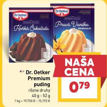 Dr. Oetker Premium puding rôzne druhy 40 g - 52 g