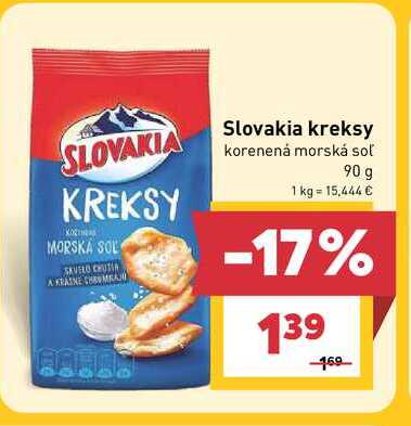 Slovakia kreksy korenená morská soľ 90 g