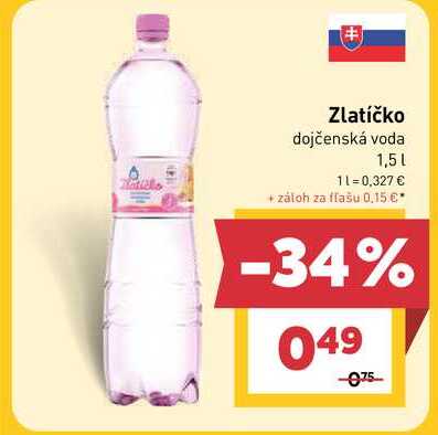 Zlatíčko dojčenská voda 1,5L