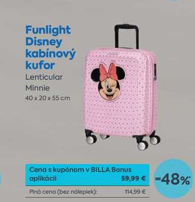 Funlight Disney kabínový kufor Lenticular Minnie 40 x 20 x 55 cm