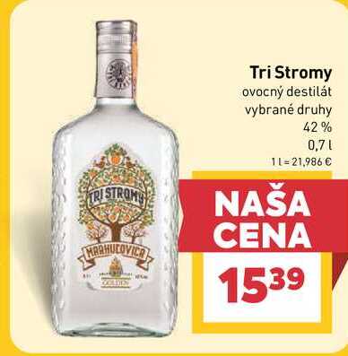 Tri Stromy ovocný destilát vybrané druhy 42% 0,7l