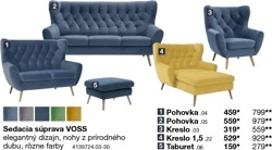 Sedacia súprava VOSS - 4 Kreslo