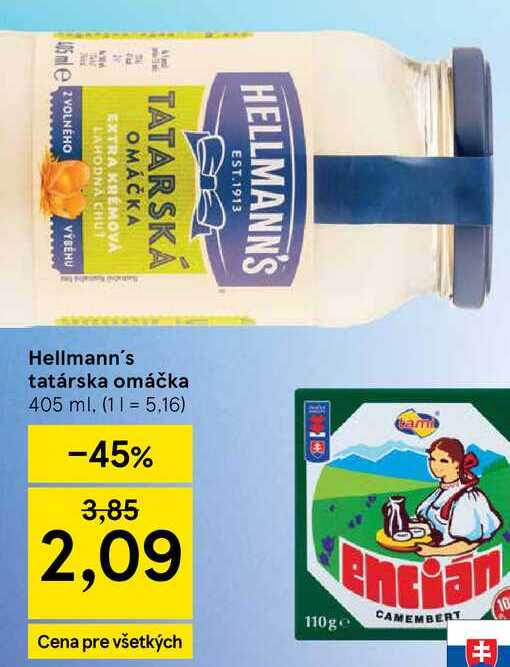 Hellmann's tatárska omáčka 405 ml