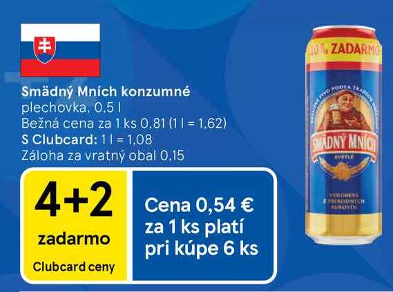 Smädný Mních konzumné plechovka, 0,5l