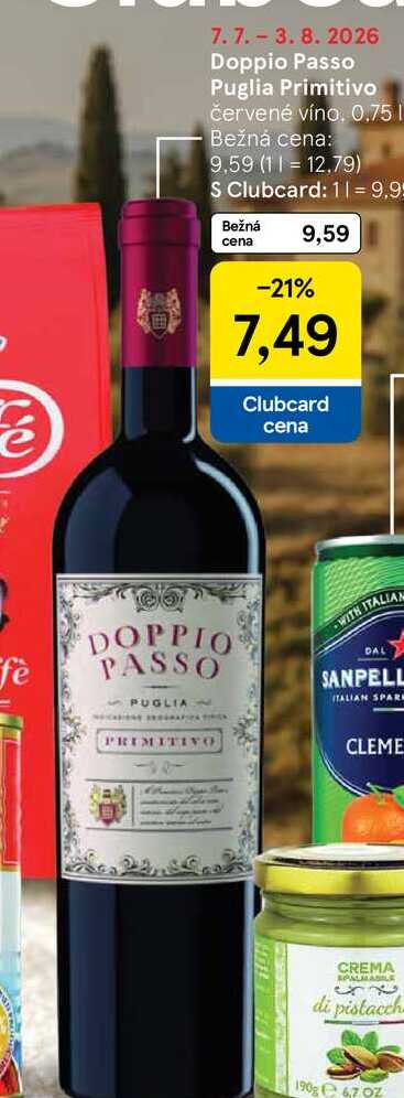 Doppio Passo Puglia Primitivo červené víno, 0.75 l