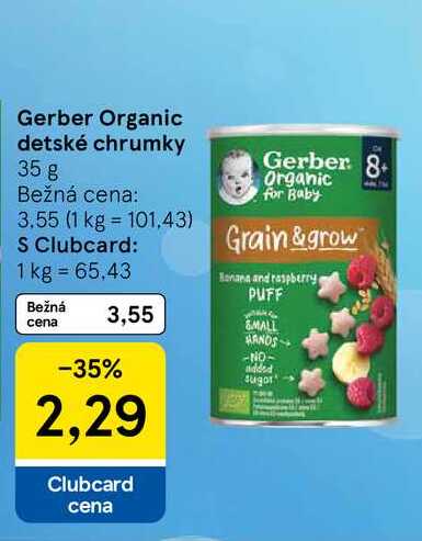 Gerber Organic detské chrumky 35 g 