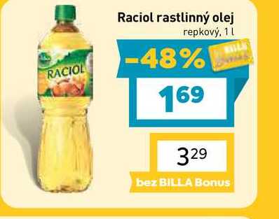 Raciol rastlinný olej repkový, 1l v akcii