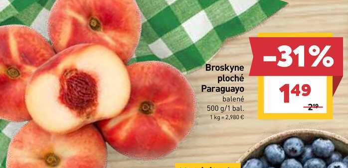 Broskyne ploché Paraguayo balené 500 g/1 bal.