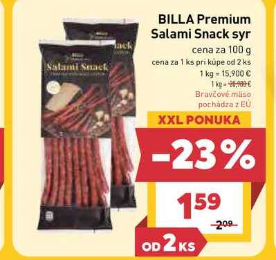 Salami Snack syr cena za 100 g 