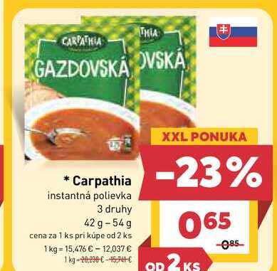 Carpathia instantná polievka 3 druhy 42 g-54 g 