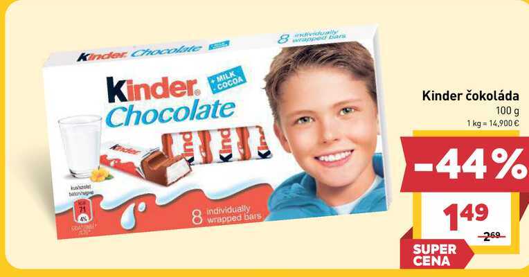 Kinder čokoláda 100 g 