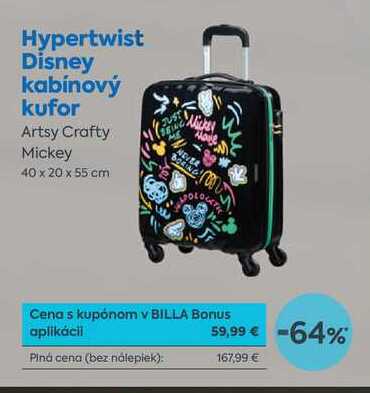 Hypertwist Disney kabínový kufor Artsy Crafty Mickey 40 x 20 x 55 cm 