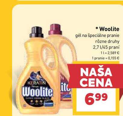Woolite gél na špeciálne pranie rôzne druhy 2,7 l/45 praní