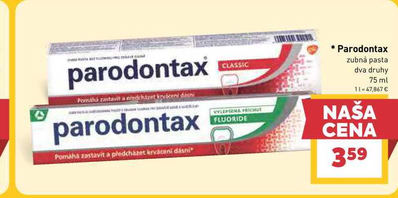 Parodontax zubná pasta dva druhy 75 ml