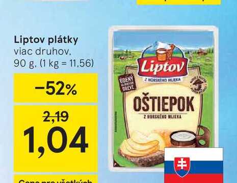 Liptov plátky viac druhov 90 g