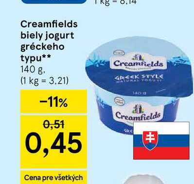 Creamfields biely jogurt gréckeho typu 140 g