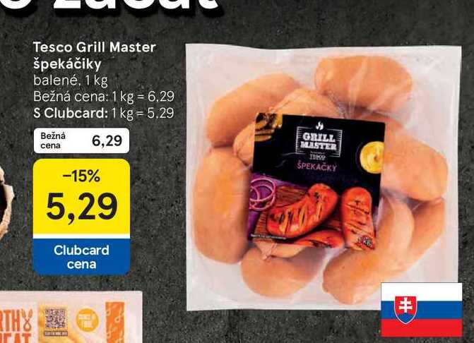 Tesco Grill Master špekáčiky balené, 1 kg 