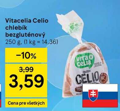 Vitacelia Celio chlebík bezgluténový 250 g