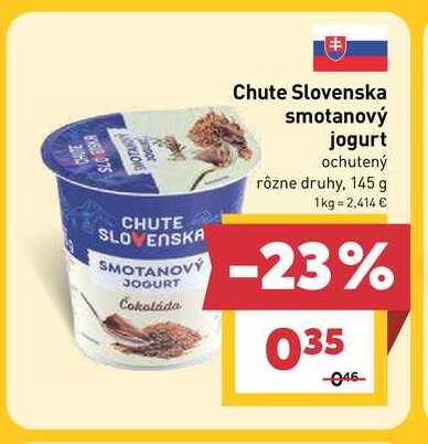 Chute Slovenska smotanový jogurt ochutený rôzne druhy, 145 g 