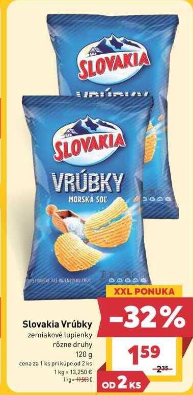 Slovakia Vrúbky zemiakové lupienky rôzne druhy 120 g