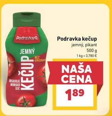 Podravka kečup jemný, pikant 500 g 