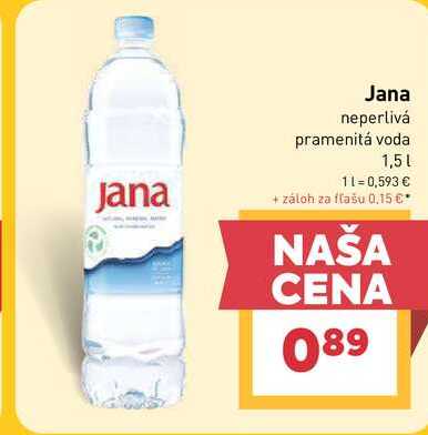 Jana neperlivá pramenitá voda 1,5l