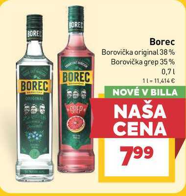 Borec Borovička original 38% 0,7l v akcii