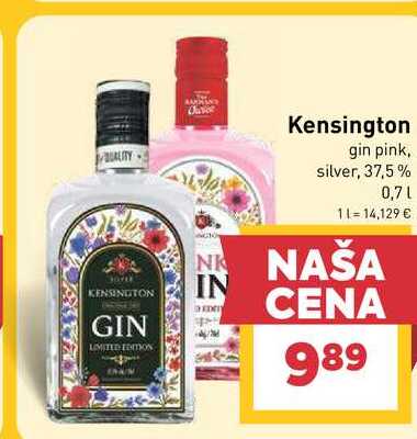 Kensington gin pink, silver, 37,5% 0,7l v akcii