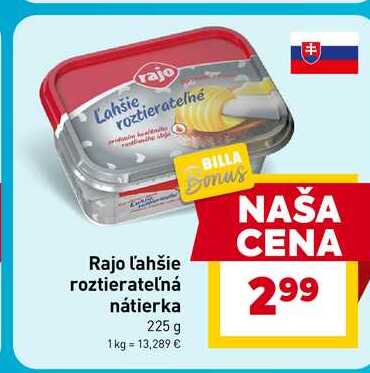 Rajo ľahšie roztierateľná nátierka 225 g