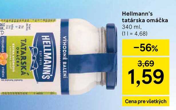 Hellmann's tatárska omáčka 340 ml