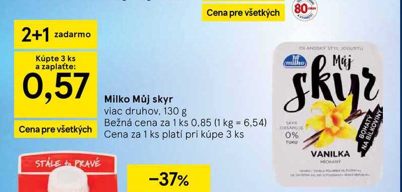 Milko Můj skyr viac druhov, 130 g