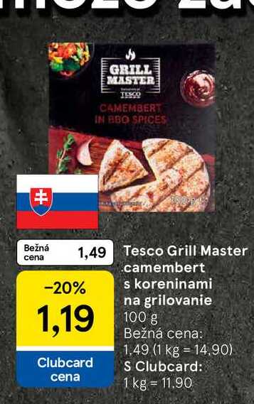 Tesco Grill Master camembert s koreninami na grilovanie 100 g 
